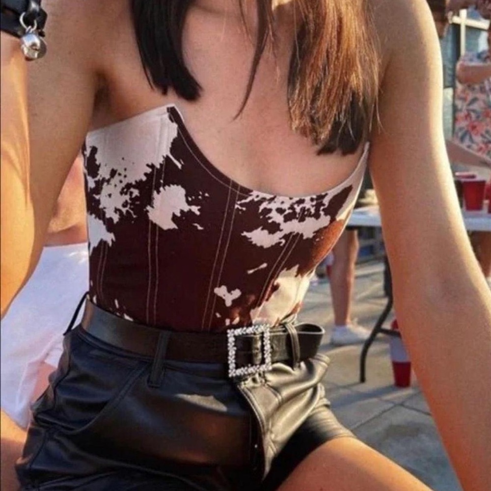 Miaou Red Sleeveless Bustier Bodysuit